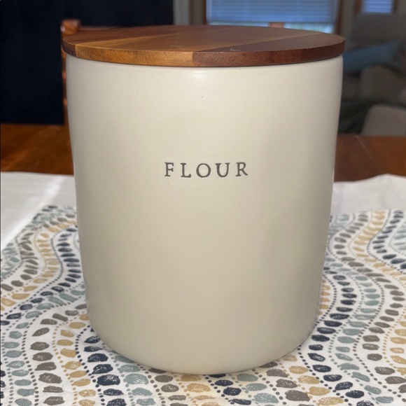 Hearth & Hand flour canister w/ wood lid - Picture 1 of 7